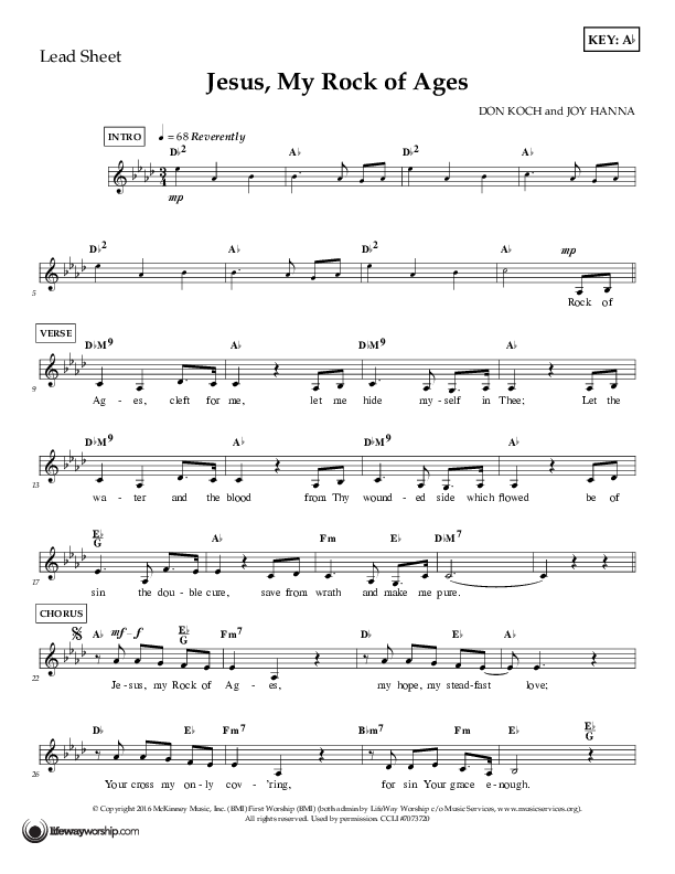 Jesus My Rock Of Ages Lead Sheet (First Worship)