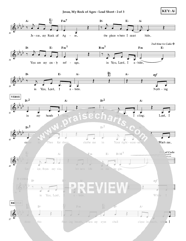 Jesus My Rock Of Ages Lead Sheet (First Worship)