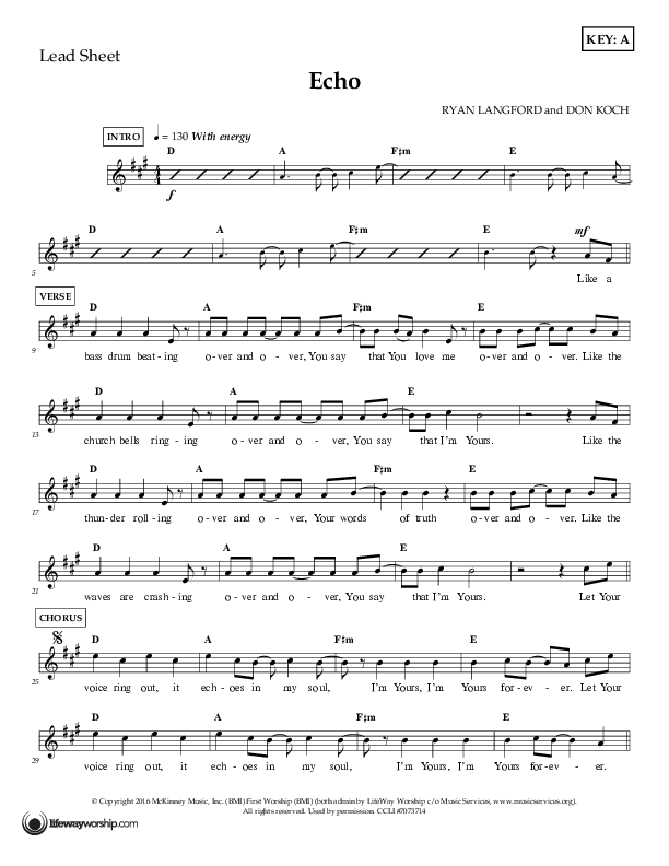 Echo Lead Sheet (First Worship)