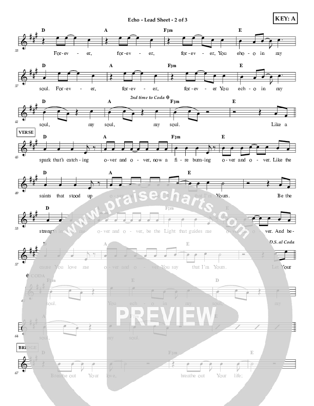 Echo Lead Sheet (First Worship)