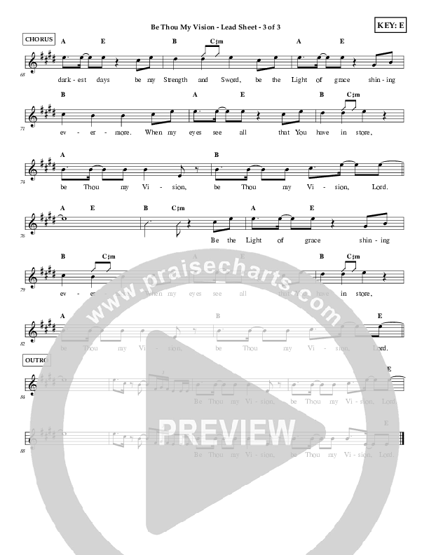 Be Thou My Vision Lead Sheet (First Worship)