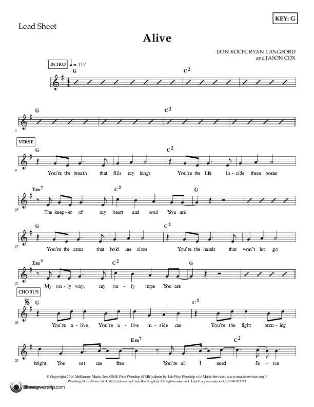Alive Lead Sheet (First Worship)