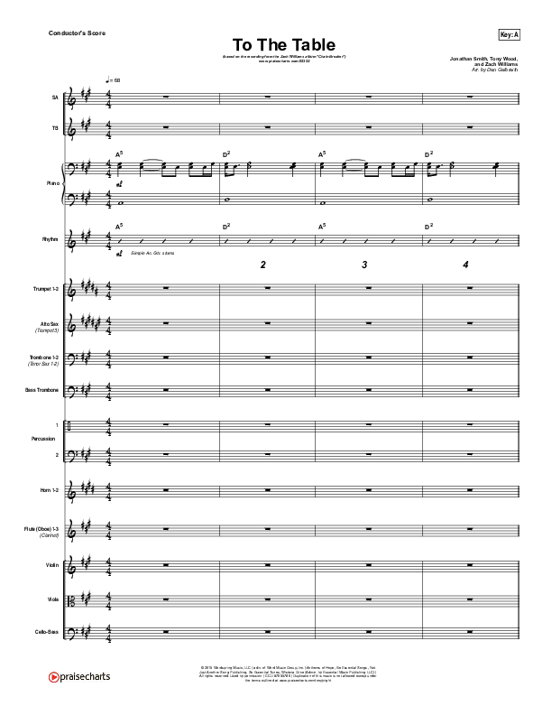 To The Table Conductor's Score (Zach Williams)