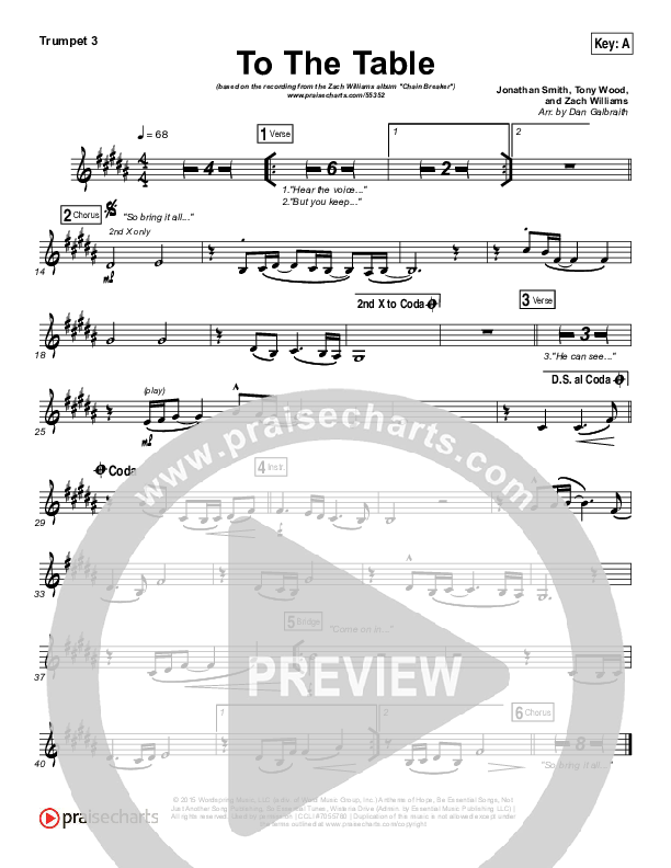 To The Table Brass Pack (Zach Williams)