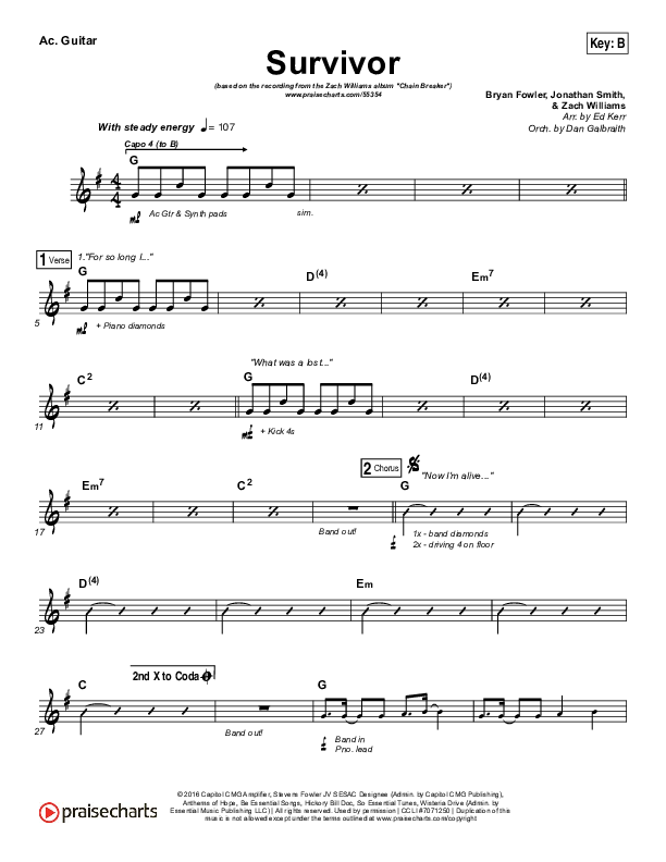 Survivor Acoustic Guitar (Zach Williams)