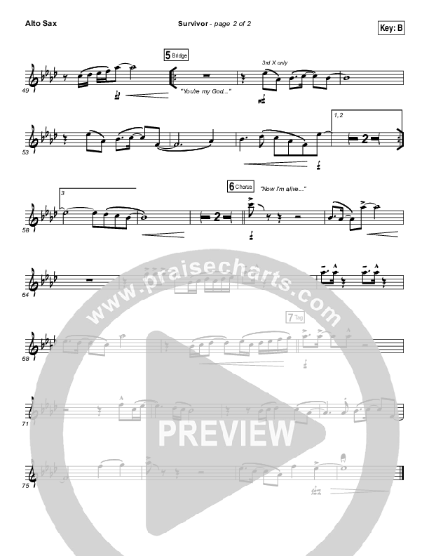 Survivor Alto Sax (Zach Williams)