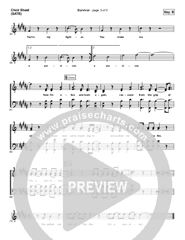 Survivor Choir Vocals (SATB) (Zach Williams)