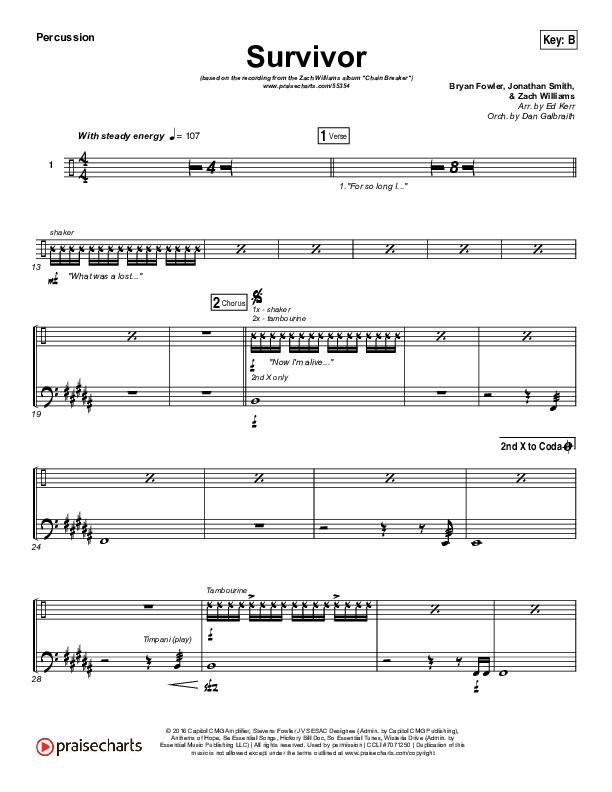 Survivor Percussion (Zach Williams)