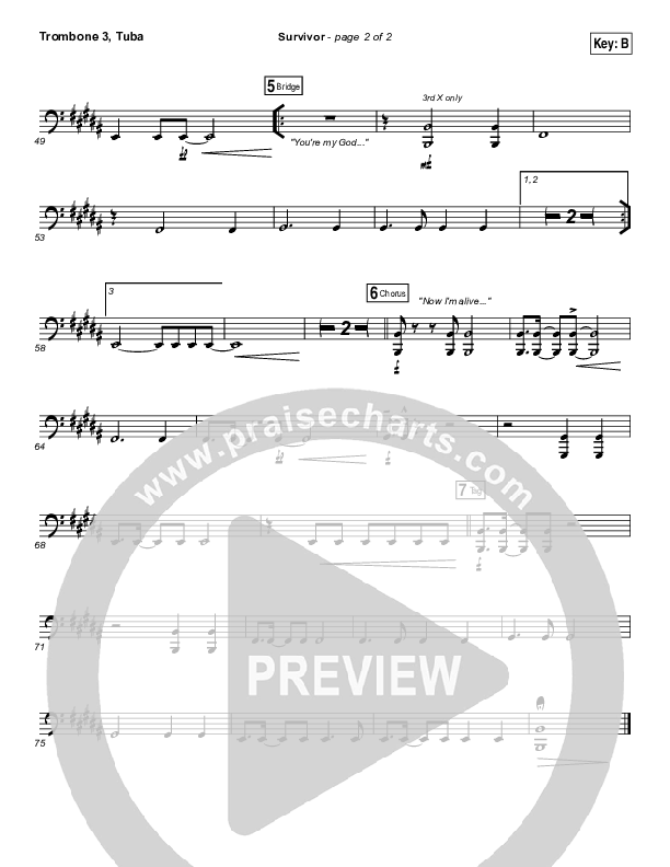 Survivor Trombone 3/Tuba (Zach Williams)