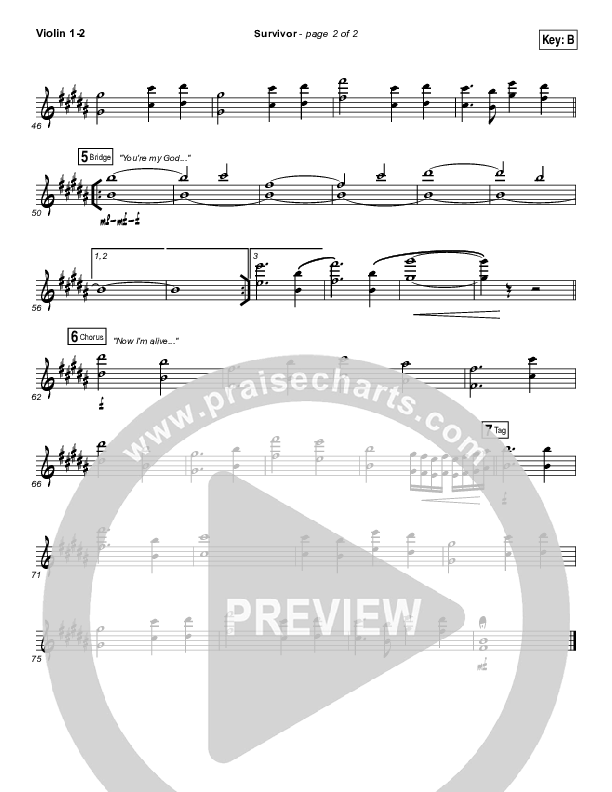 Survivor Violin 1/2 (Zach Williams)