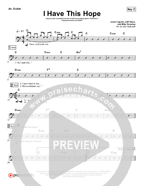 I Have This Hope Acoustic Guitar (Tenth Avenue North)