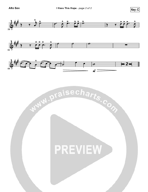 I Have This Hope Alto Sax (Tenth Avenue North)