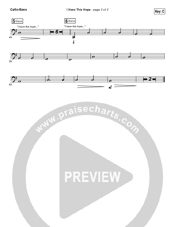 I Have This Hope Cello/Bass (Tenth Avenue North)