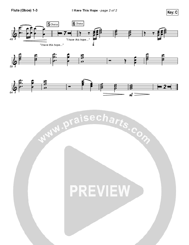 I Have This Hope Flute/Oboe 1/2/3 (Tenth Avenue North)