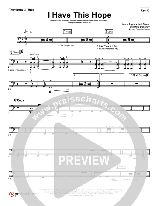 I Have This Hope Trombone 3/Tuba (Tenth Avenue North)