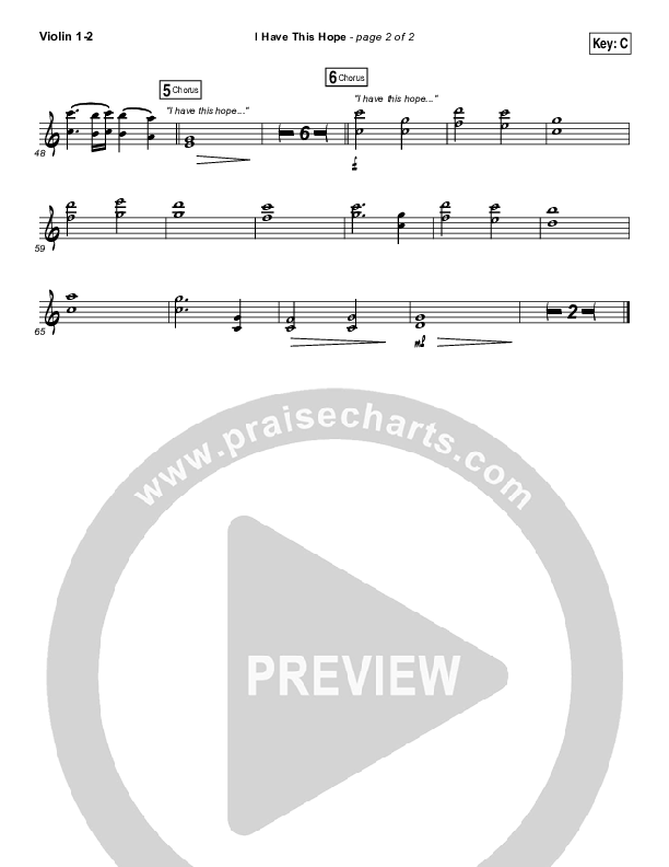 I Have This Hope Violin 1/2 (Tenth Avenue North)