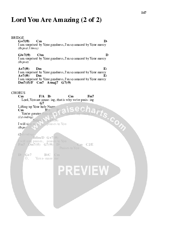 Lord You Are Amazing Chord Chart (Freddy Rodriguez)