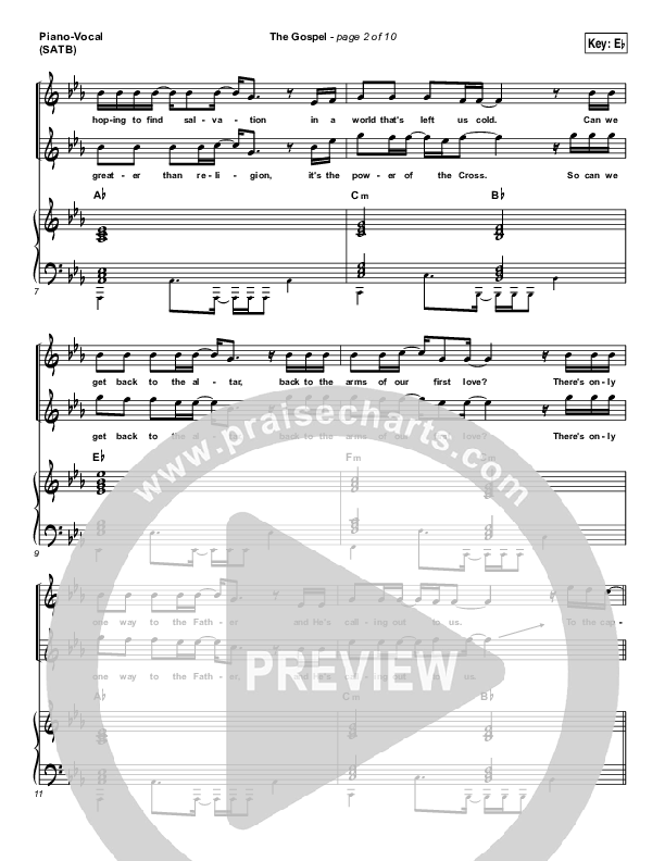 The Gospel Piano/Vocal (SATB) (Ryan Stevenson)