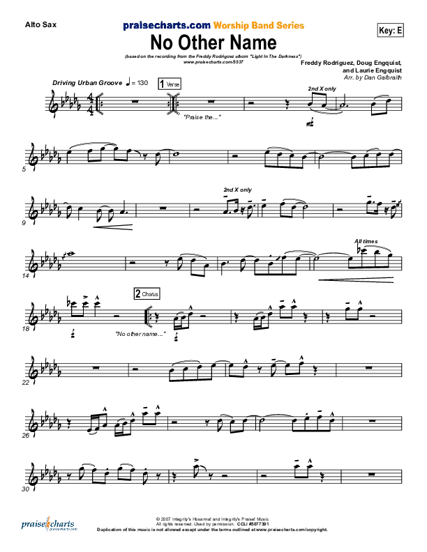 No Other Name Alto Sax (Freddy Rodriguez)