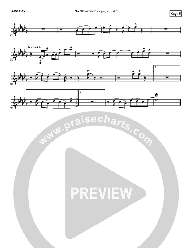 No Other Name Alto Sax (Freddy Rodriguez)