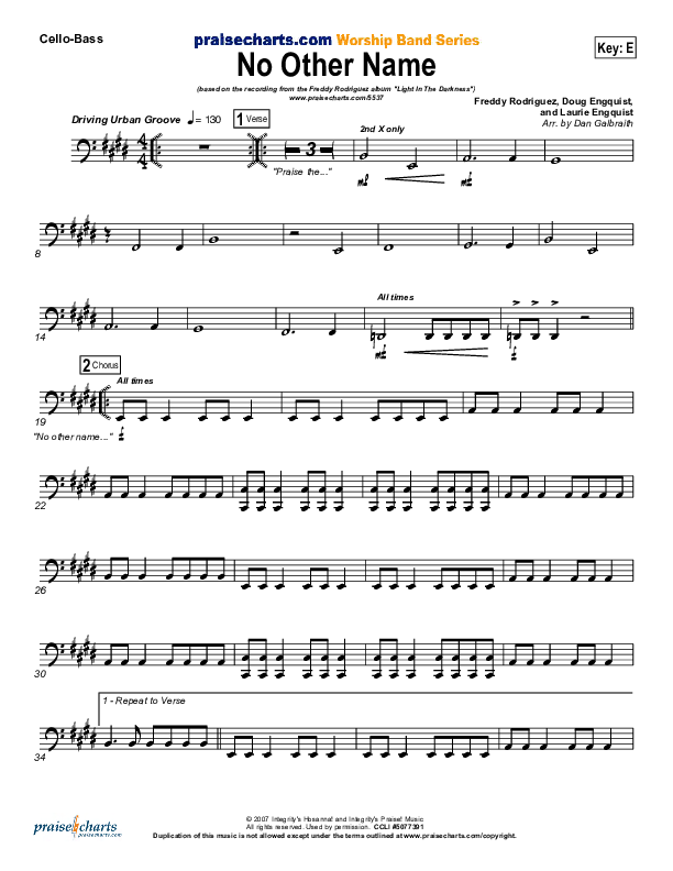 No Other Name Cello/Bass (Freddy Rodriguez)