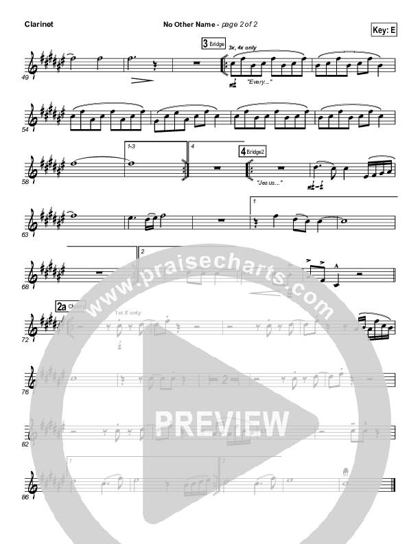 No Other Name Clarinet (Freddy Rodriguez)