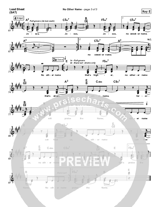 No Other Name Lead Sheet (Freddy Rodriguez)