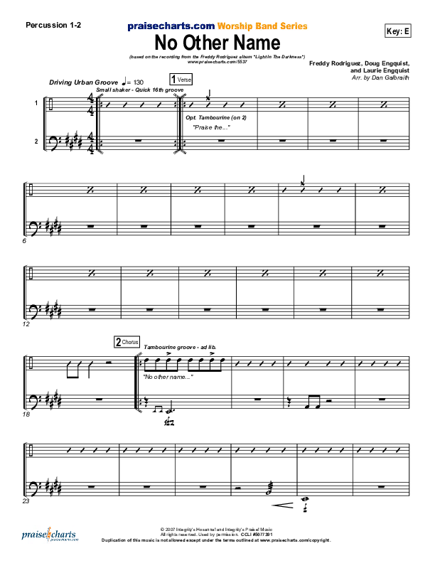No Other Name Percussion 1/2 (Freddy Rodriguez)