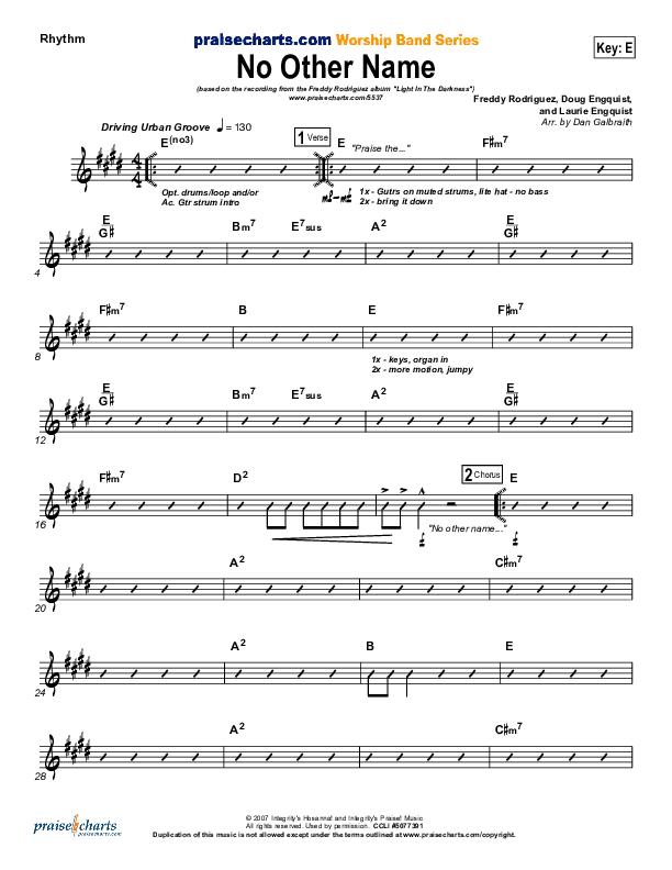 No Other Name Rhythm Chart (Freddy Rodriguez)