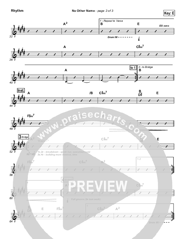 No Other Name Rhythm Chart (Freddy Rodriguez)