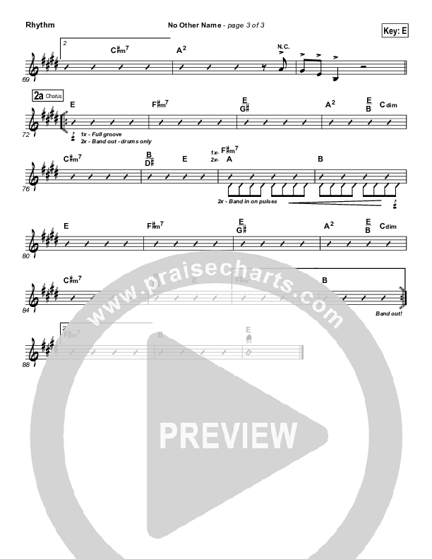 No Other Name Rhythm Chart (Freddy Rodriguez)