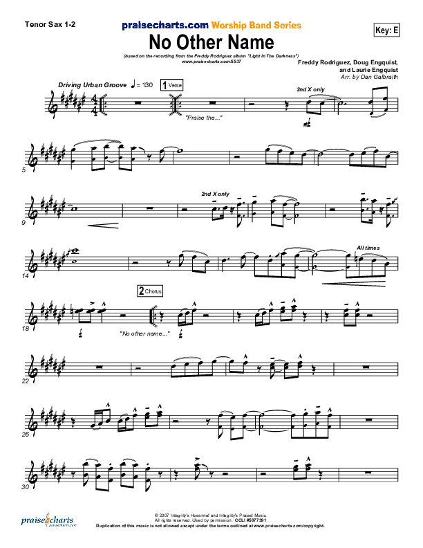 No Other Name Tenor Sax 1/2 (Freddy Rodriguez)