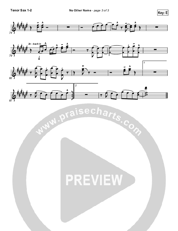 No Other Name Tenor Sax 1/2 (Freddy Rodriguez)