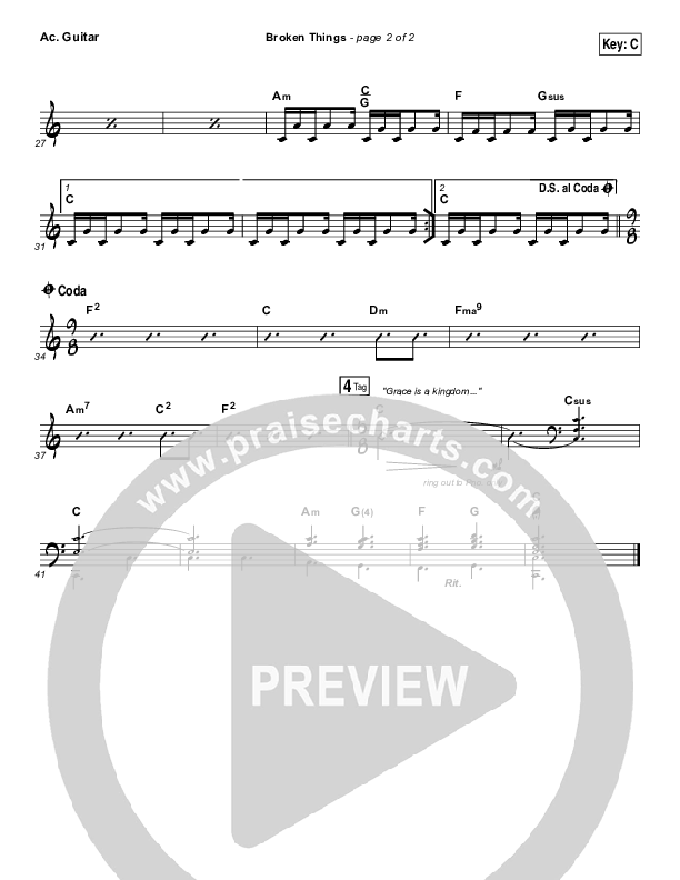 Broken Things Acoustic Guitar (Matthew West)