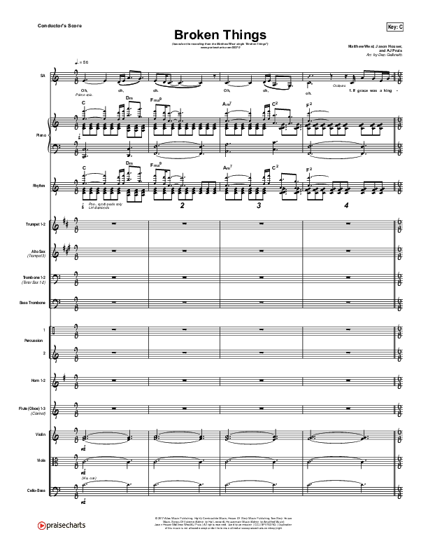 Broken Things Conductor's Score (Matthew West)