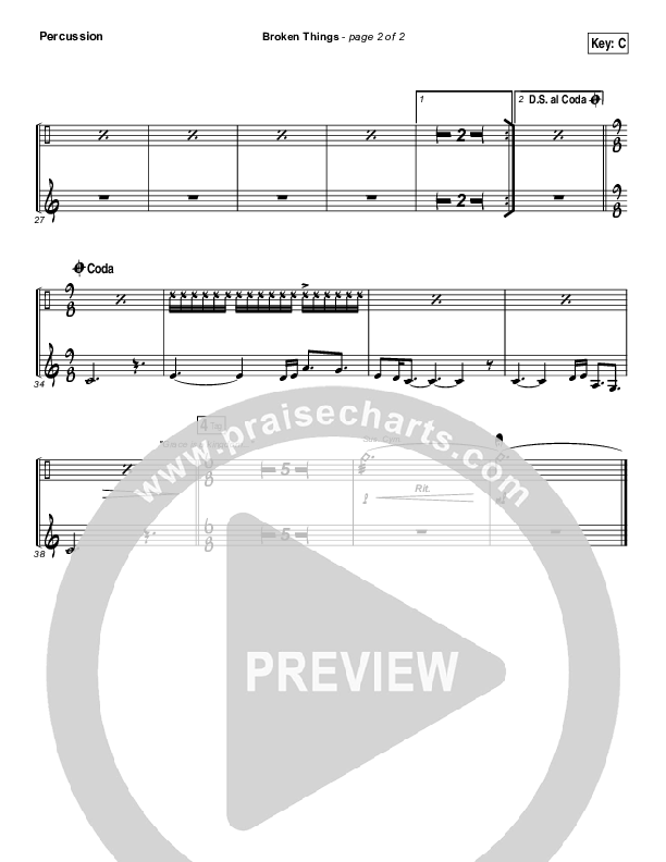 Broken Things Percussion (Matthew West)