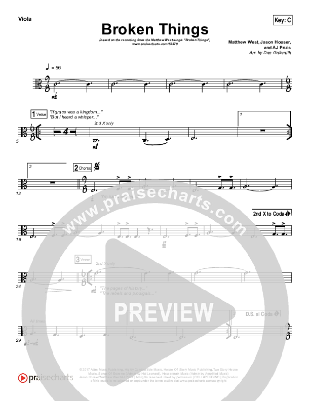 Broken Things Viola (Matthew West)