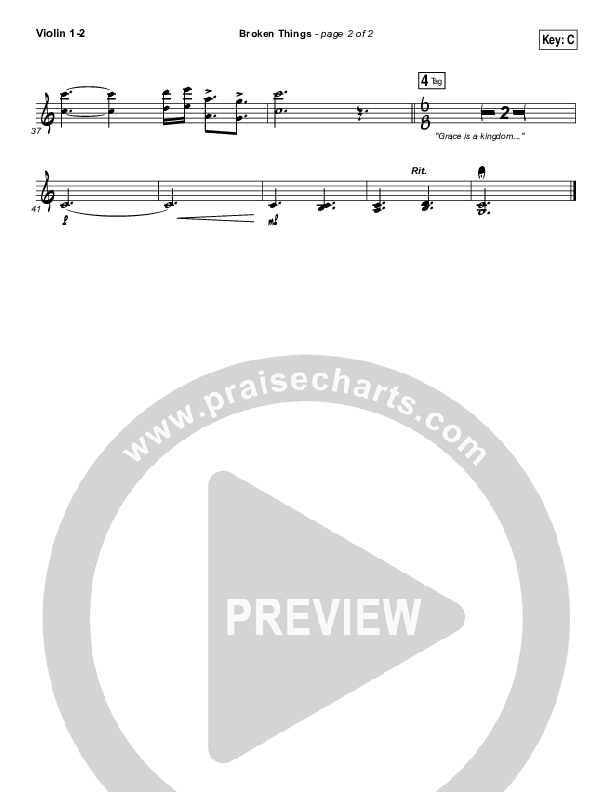 Broken Things Violin 1/2 (Matthew West)