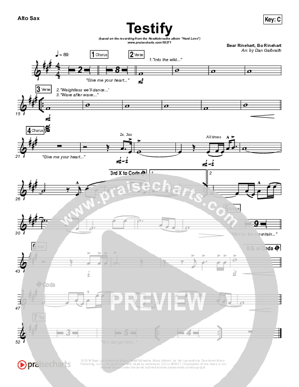 Testify Alto Sax (Needtobreathe)