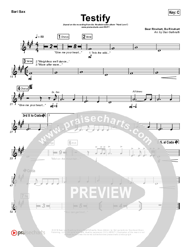 Testify Bari Sax (Needtobreathe)