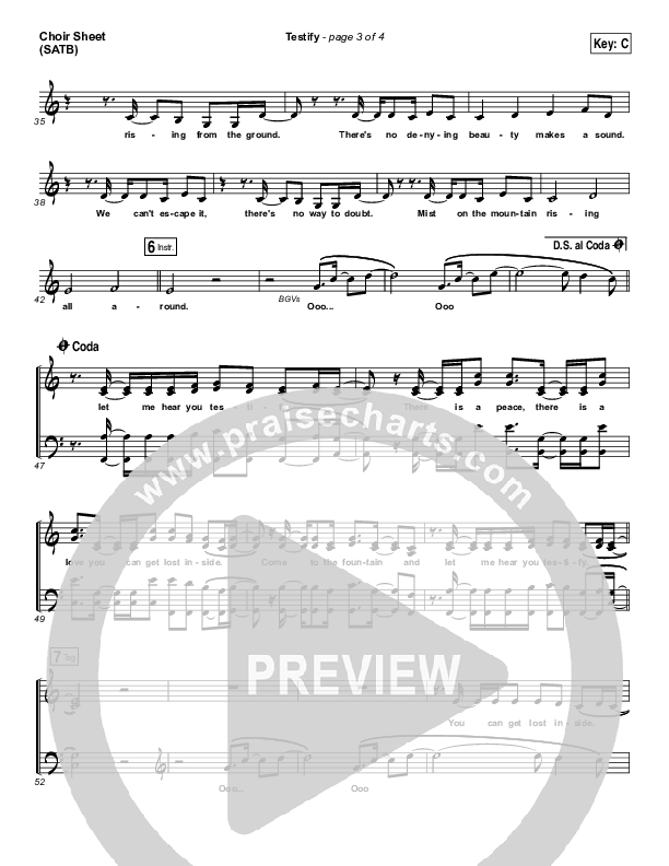 Testify Choir Vocals (SATB) (Needtobreathe)