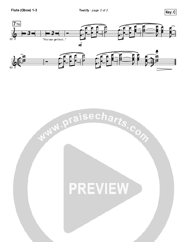 Testify Flute/Oboe 1/2/3 (Needtobreathe)