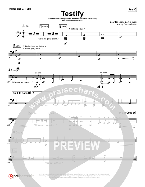 Testify Trombone 1,2 (Needtobreathe)
