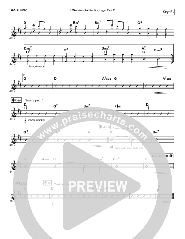 I Wanna Go Back Acoustic Guitar (David Dunn)