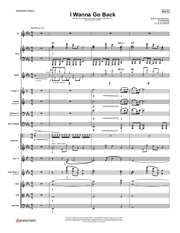 I Wanna Go Back Orchestration (David Dunn)