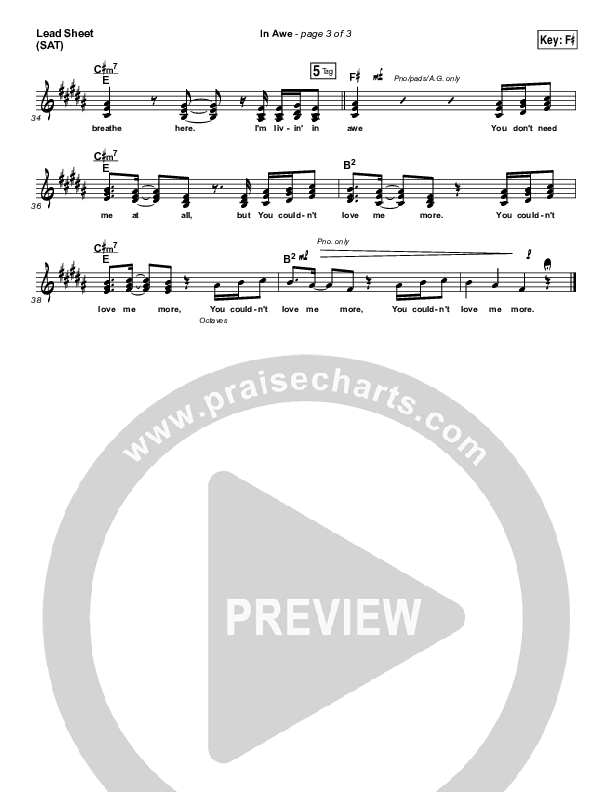 In Awe Lead Sheet (SAT) (Hollyn)