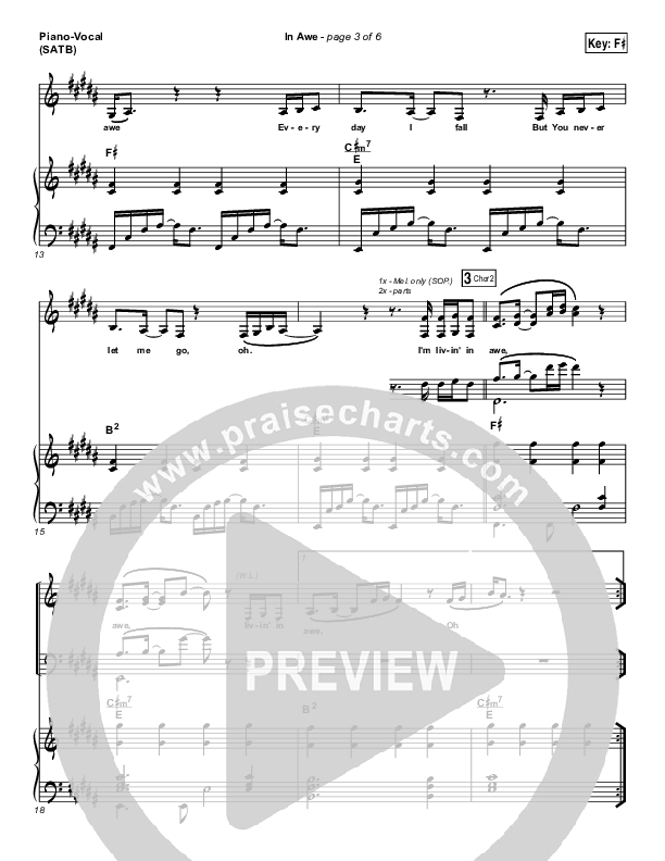 In Awe Piano/Vocal (SATB) (Hollyn)