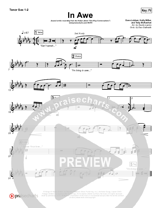 In Awe Tenor Sax 1/2 (Hollyn)