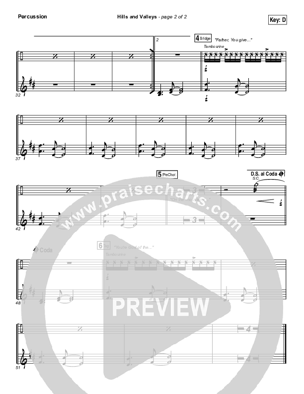 Hills And Valleys Percussion (Tauren Wells)