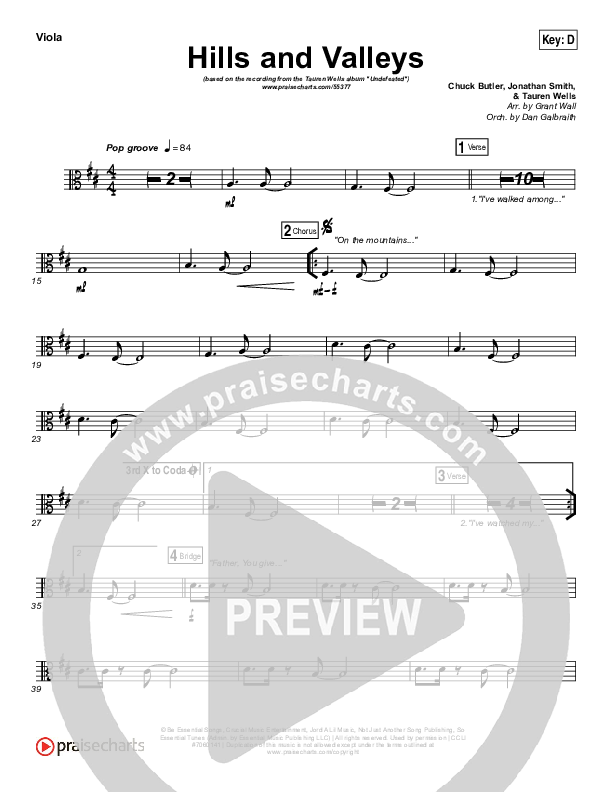 Hills And Valleys Viola (Tauren Wells)